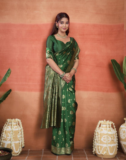 Green Silk Woven Banarasi Saree