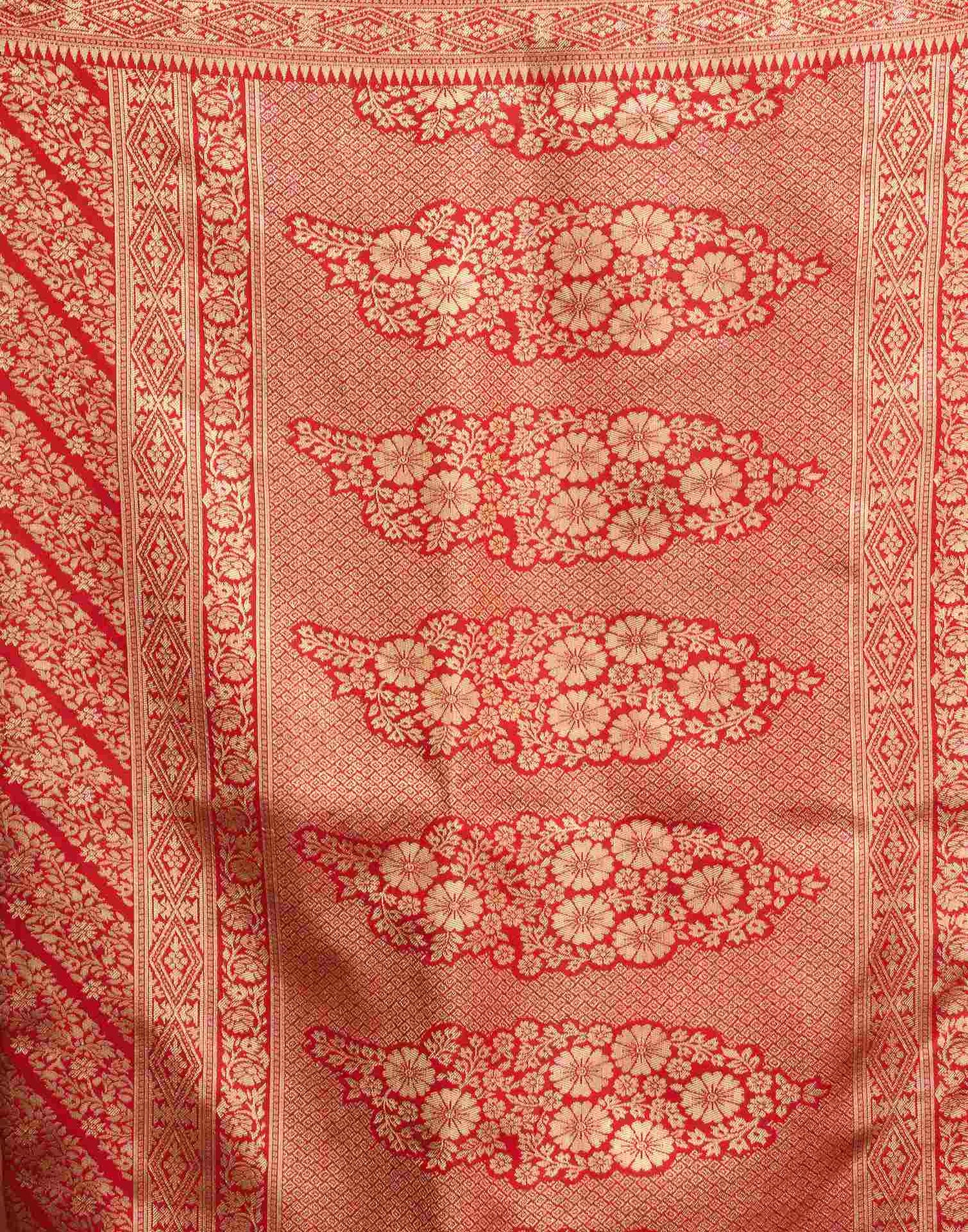 Red Silk Woven Banarasi Saree