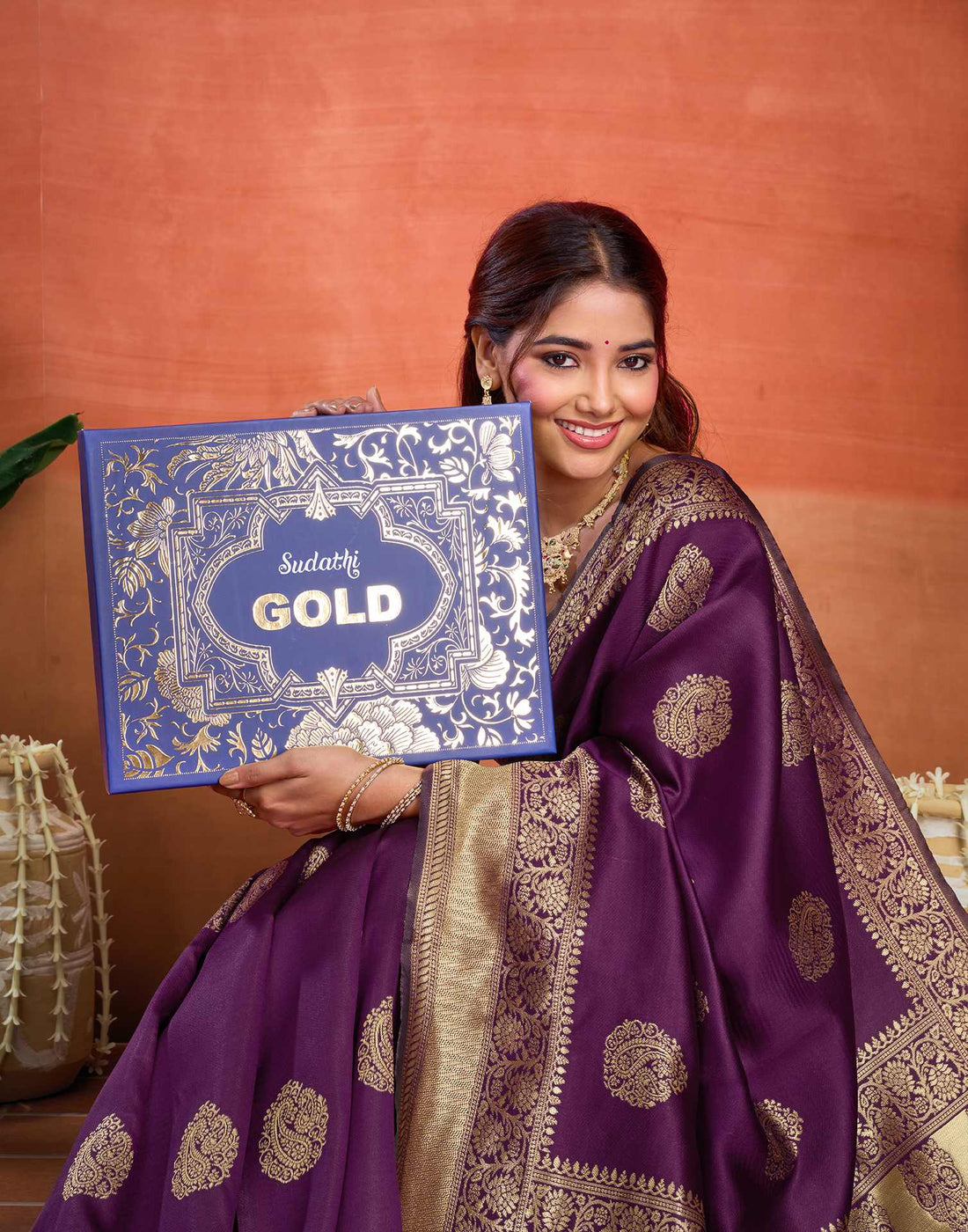 Purple Silk Woven Banarasi Saree