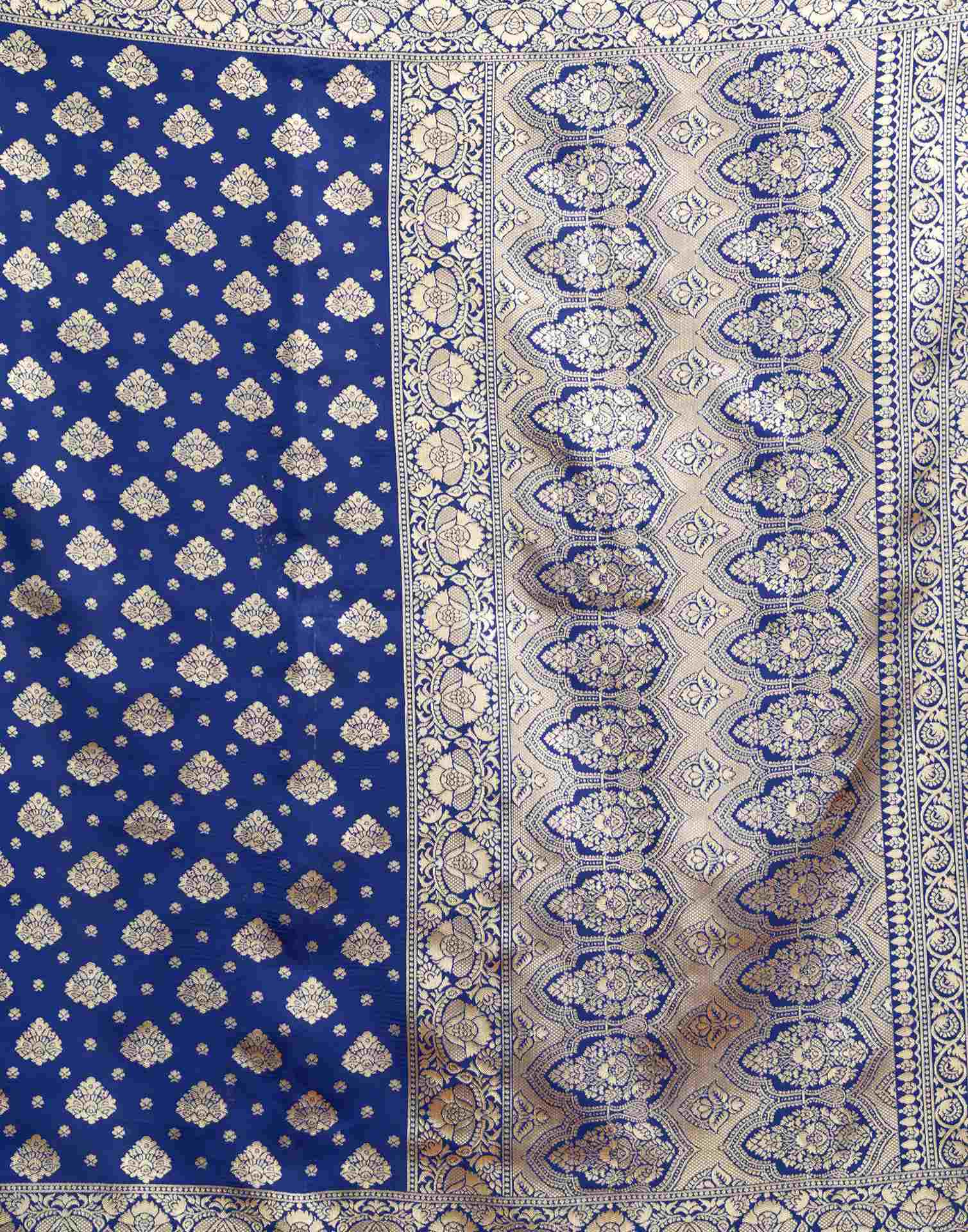 Blue Silk Woven Banarasi Saree