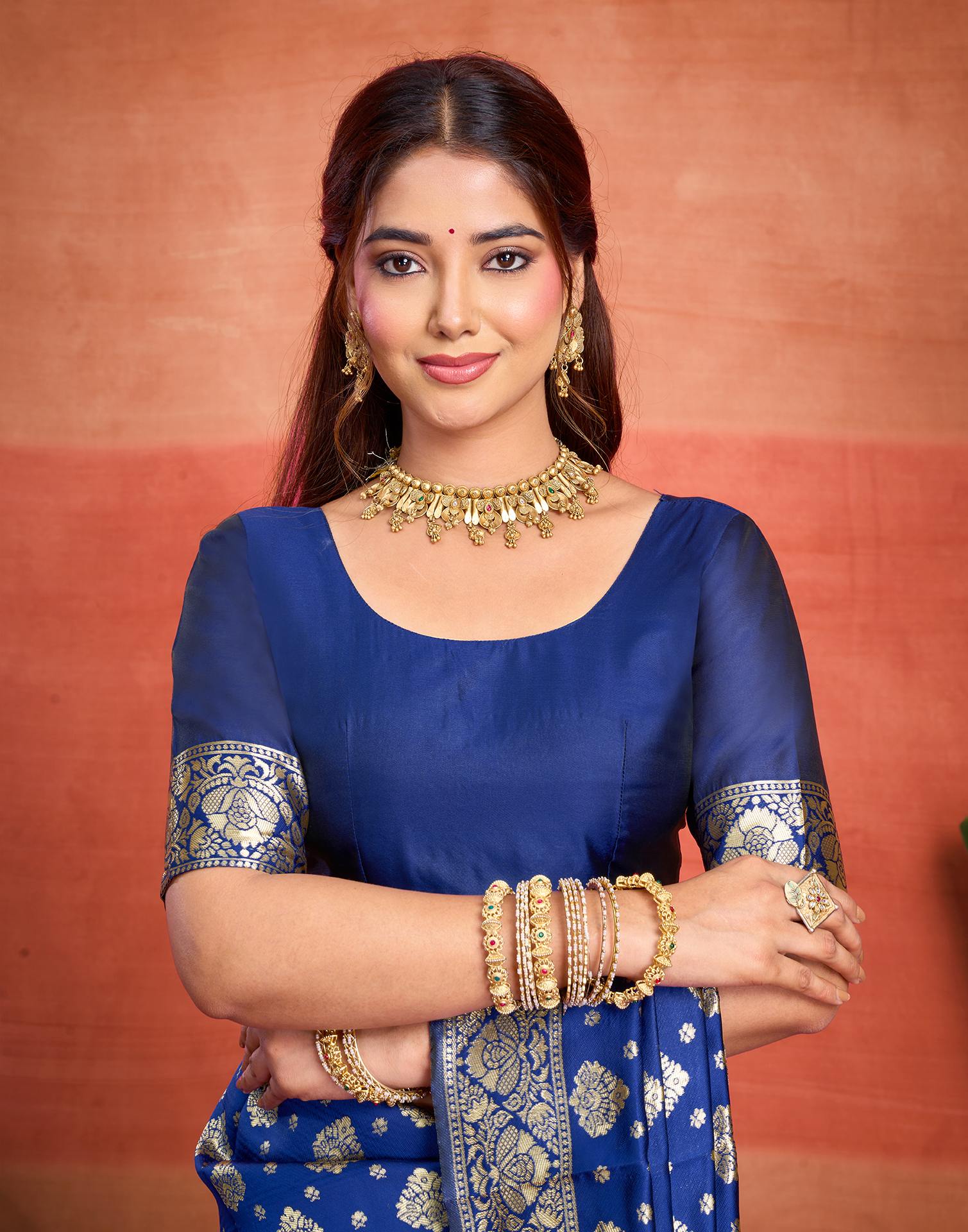 Blue Silk Woven Banarasi Saree