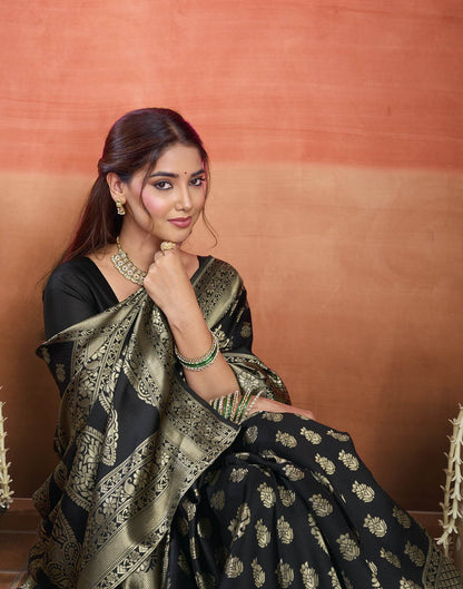 Black Silk Woven Banarasi Saree