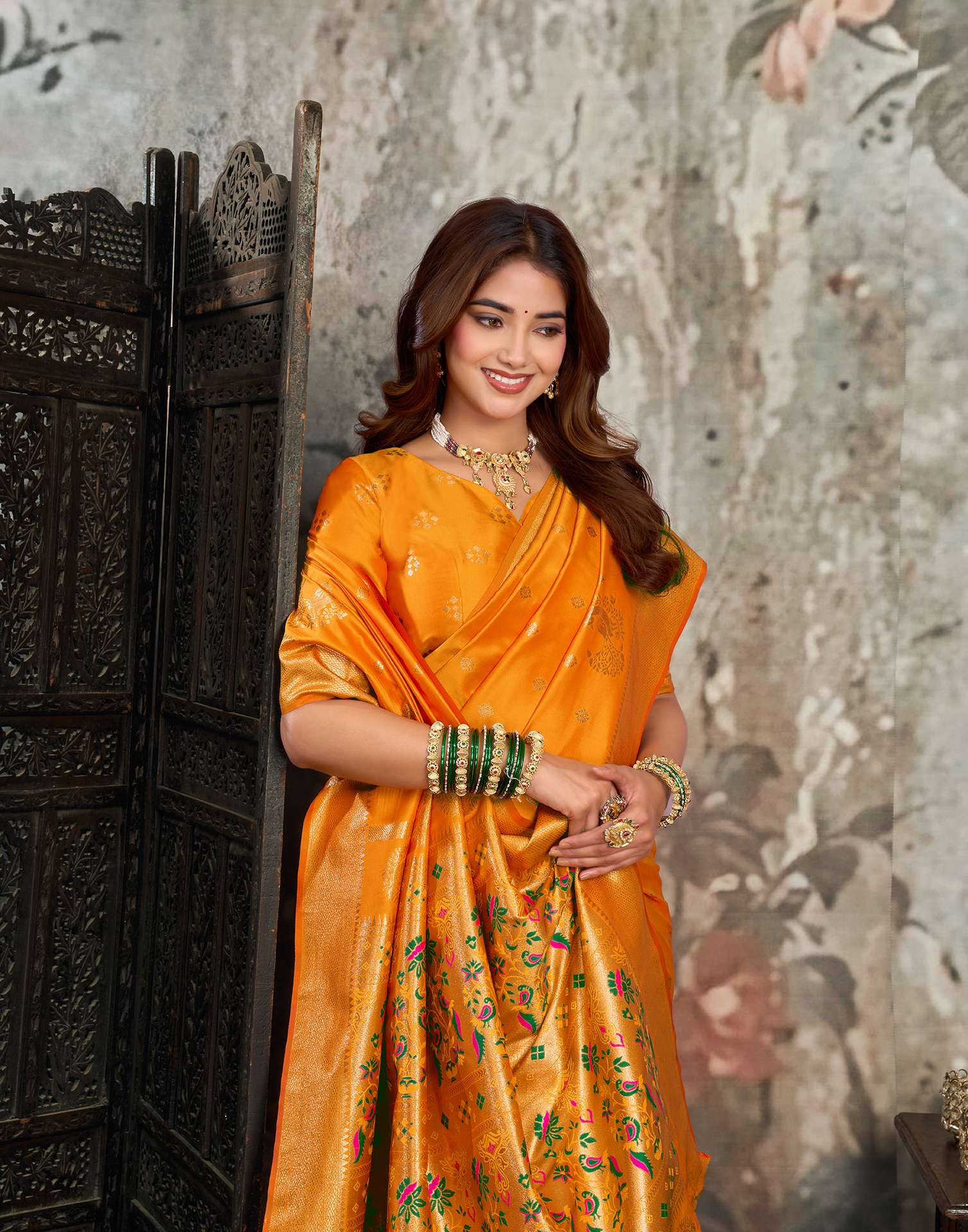 Turmeric Yellow Silk Woven Banarasi Saree