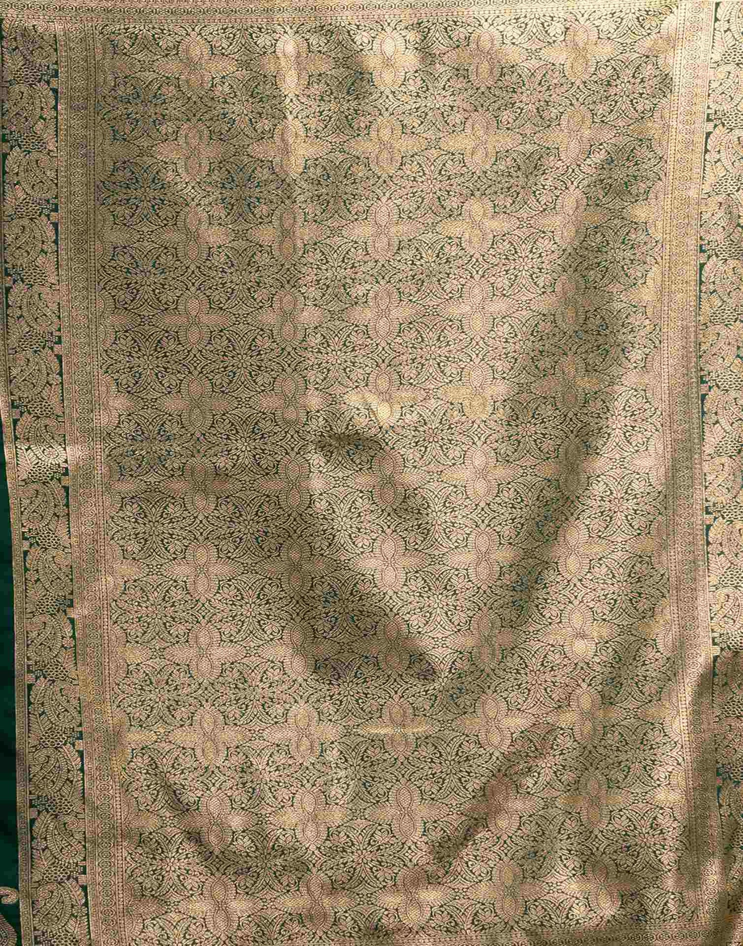 Dark Green Silk Woven Banarasi Saree