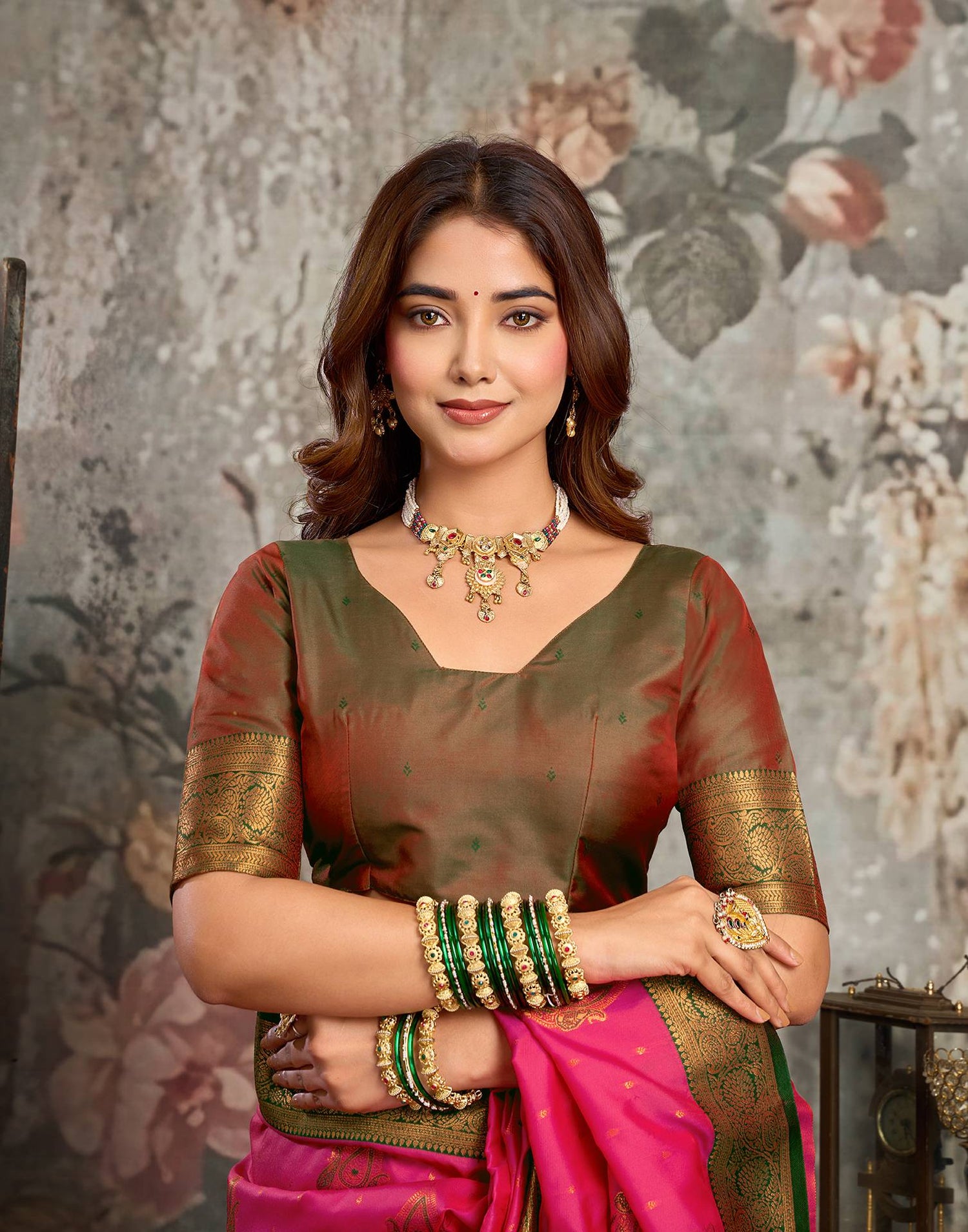 Pink Silk Woven Kanjivaram Saree