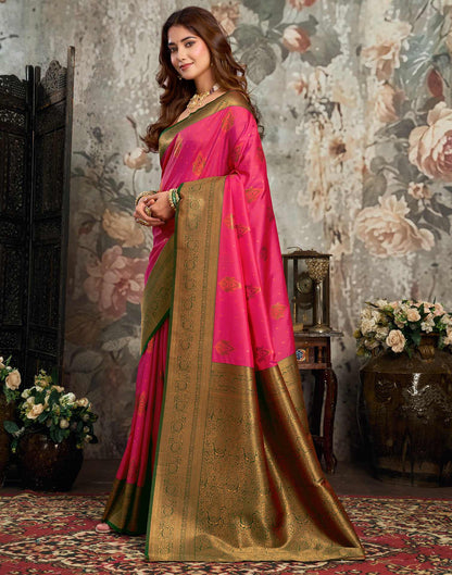 Pink Silk Woven Kanjivaram Saree