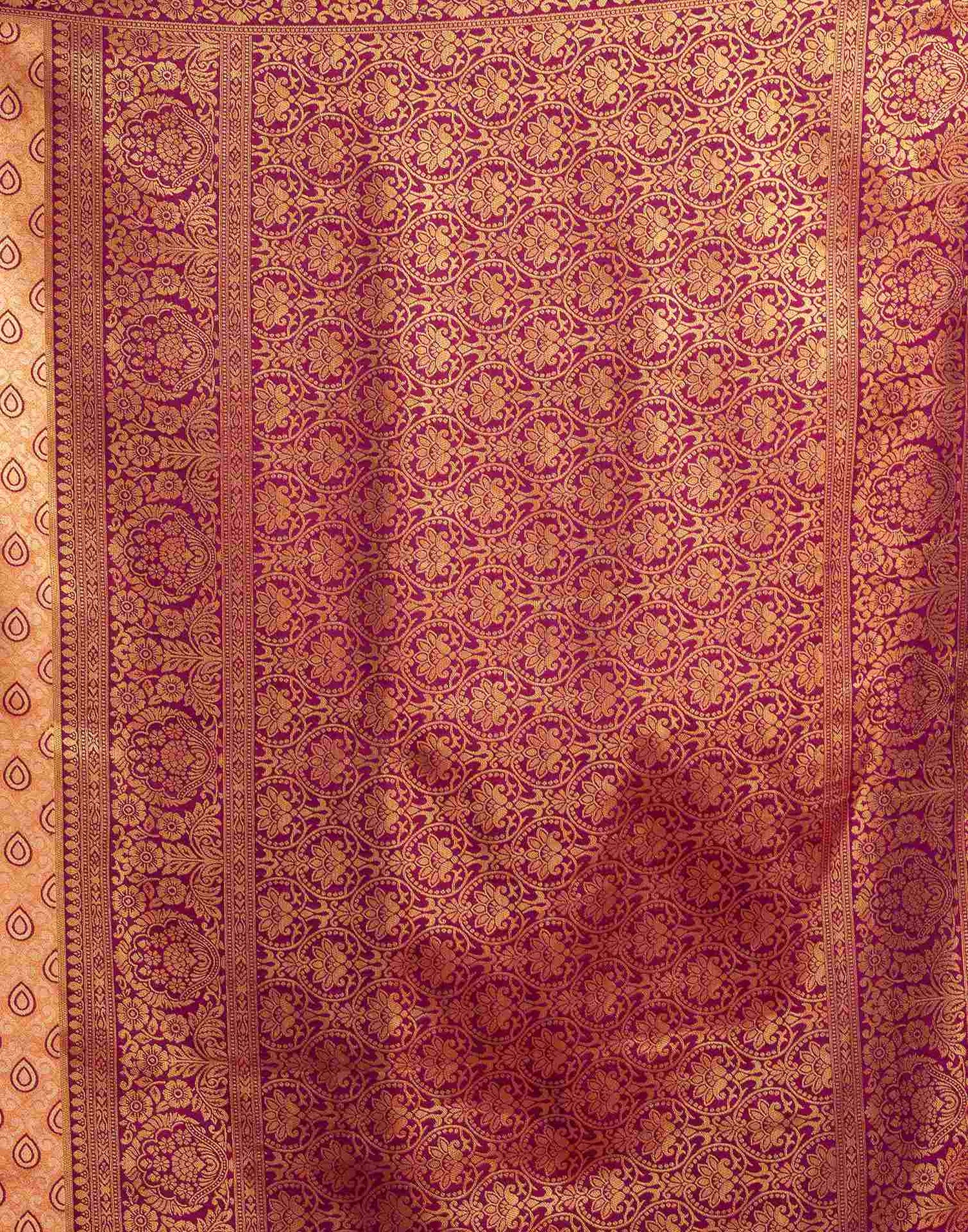 Orange Silk Woven Banarasi Saree