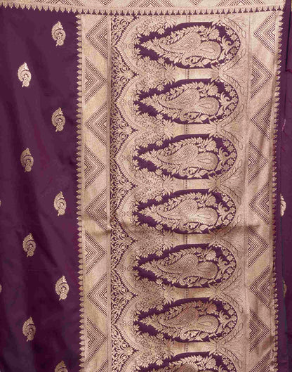 Purple Silk Woven Banarasi Saree