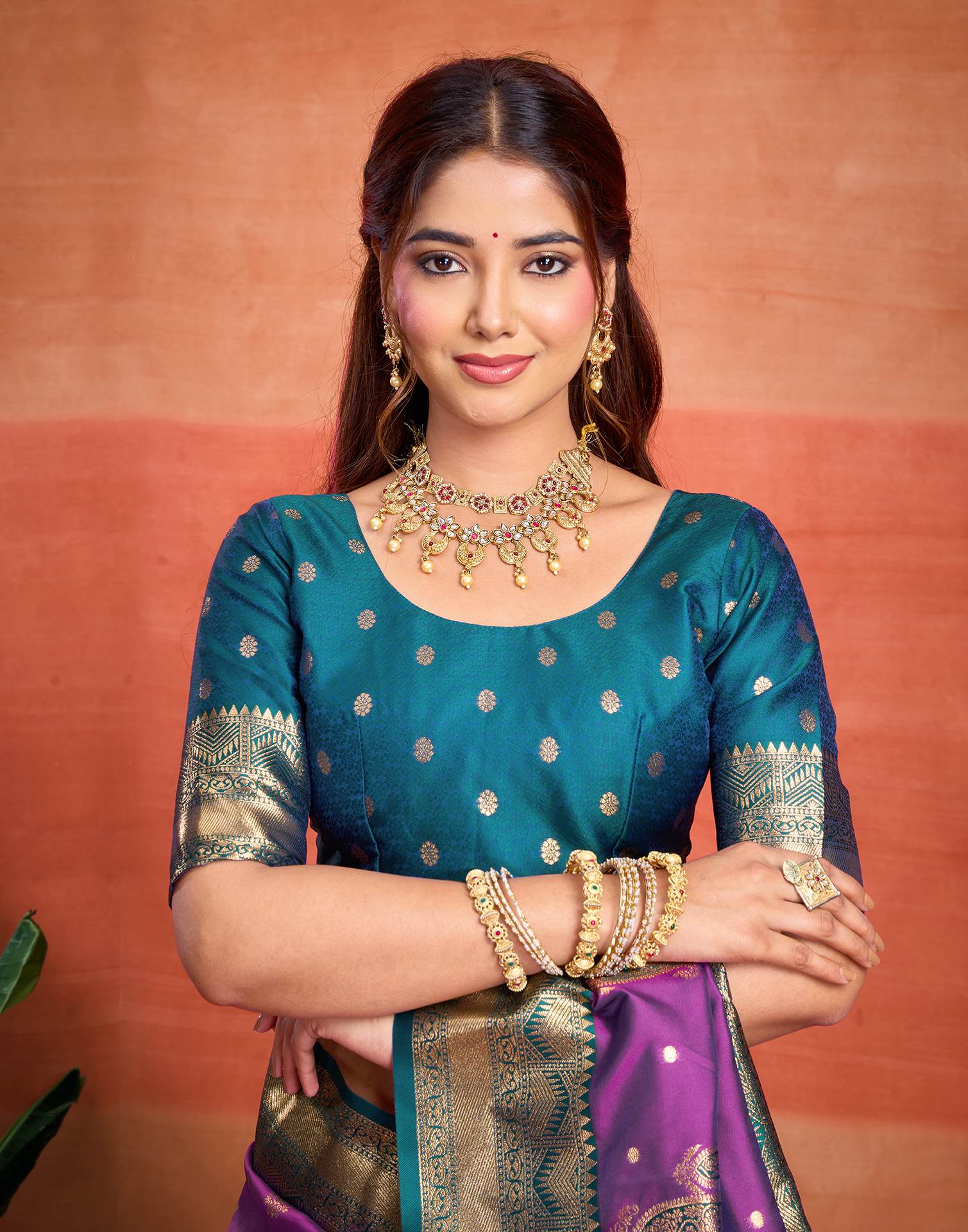 Purple Silk Woven Banarasi Saree
