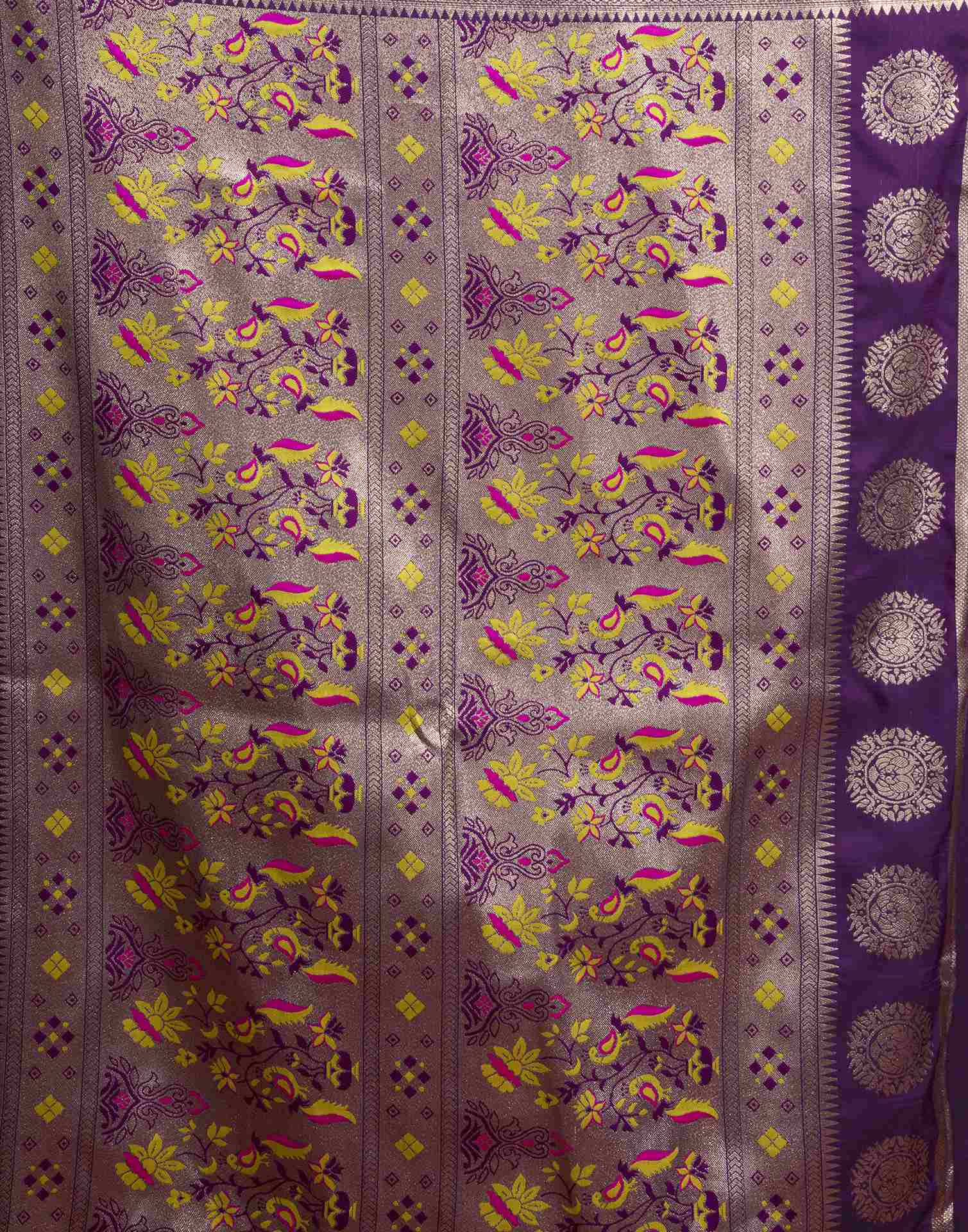 Purple Silk Woven Banarasi Saree