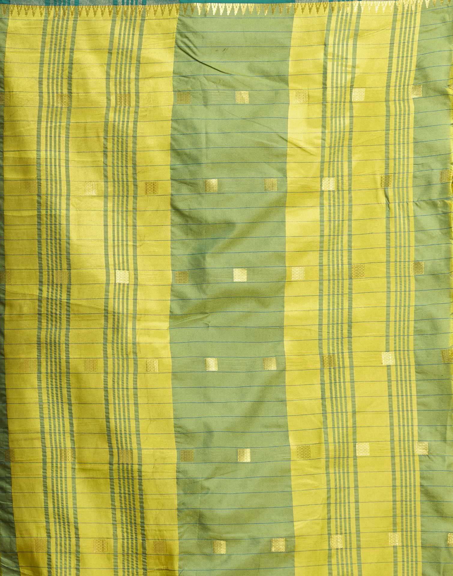 Lime Green Silk Woven Kanjivaram Saree