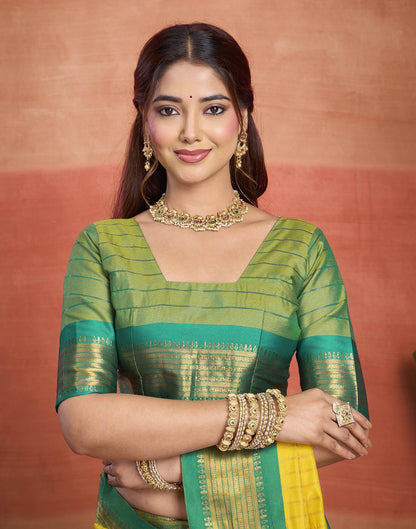 Yellow Silk Woven Kanjivaram Saree