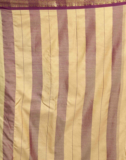 Beige Silk Woven Kanjivaram Saree