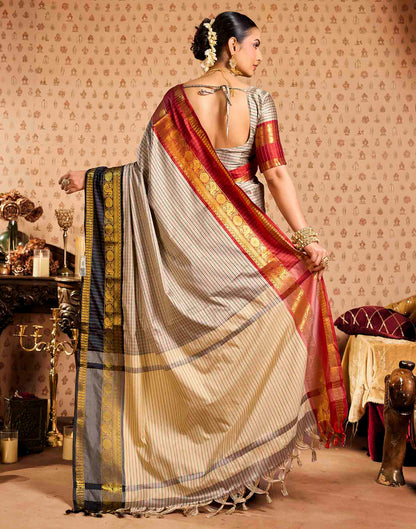 Grey Silk Woven Kanjivaram Saree