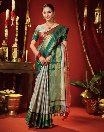 Grey Silk Woven Kanjivaram Saree