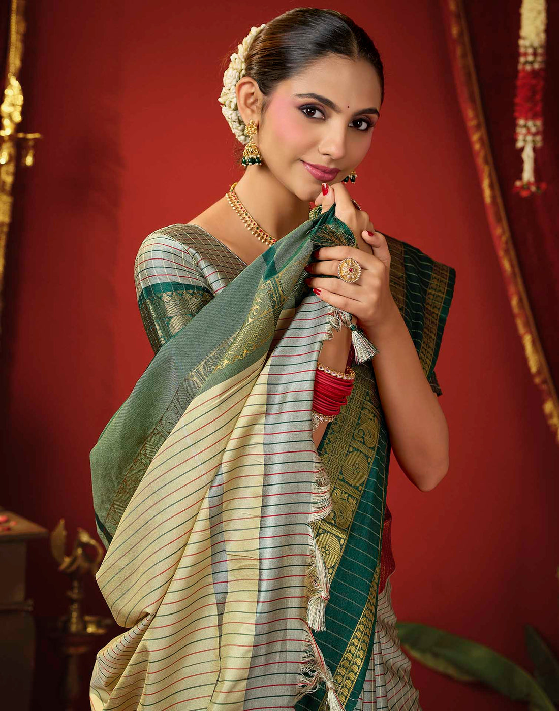 Grey Silk Woven Kanjivaram Saree