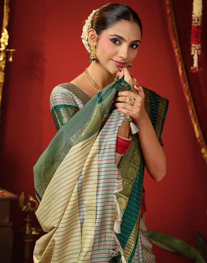 Grey Silk Woven Kanjivaram Saree