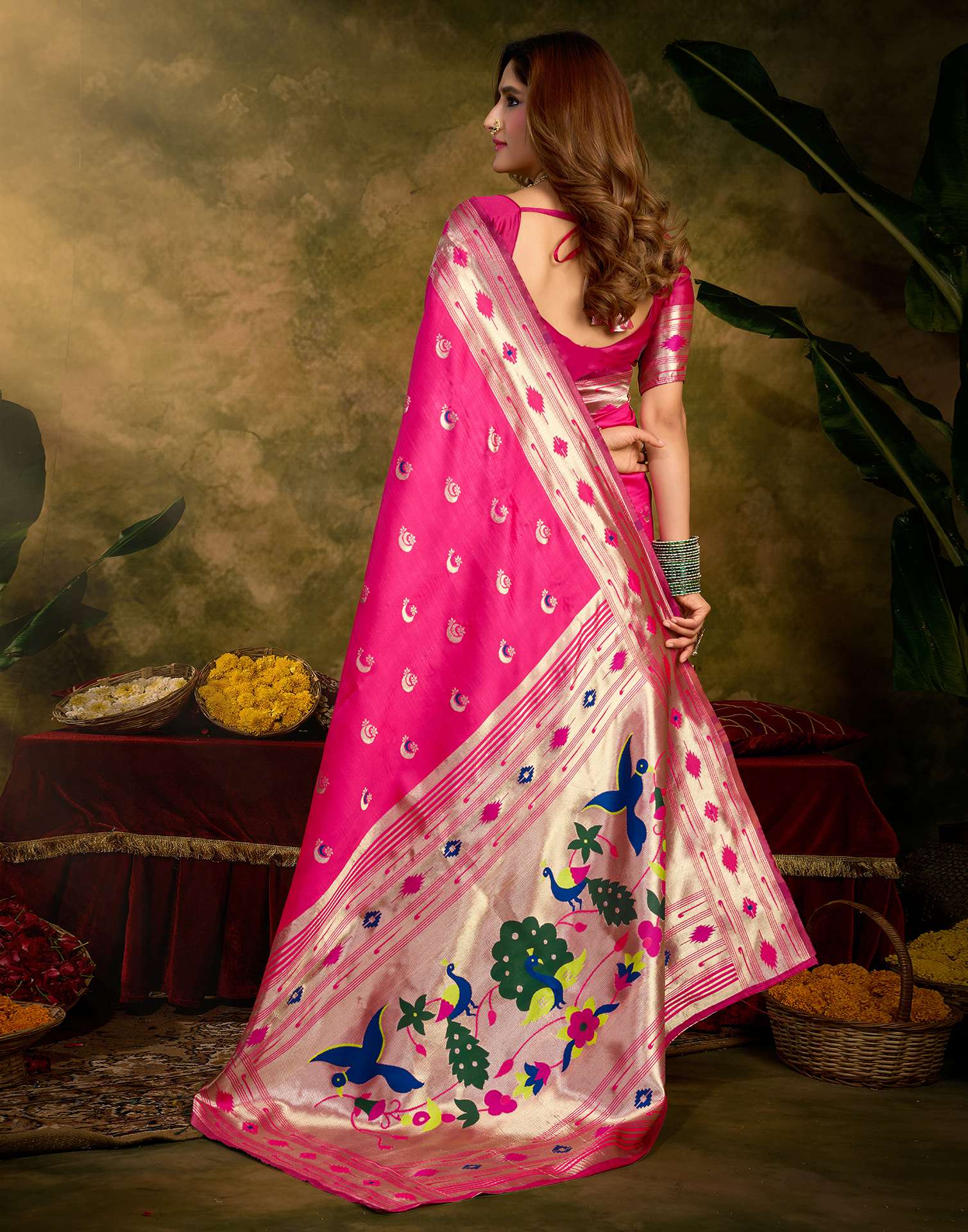 Pink Silk Woven Paithani Saree