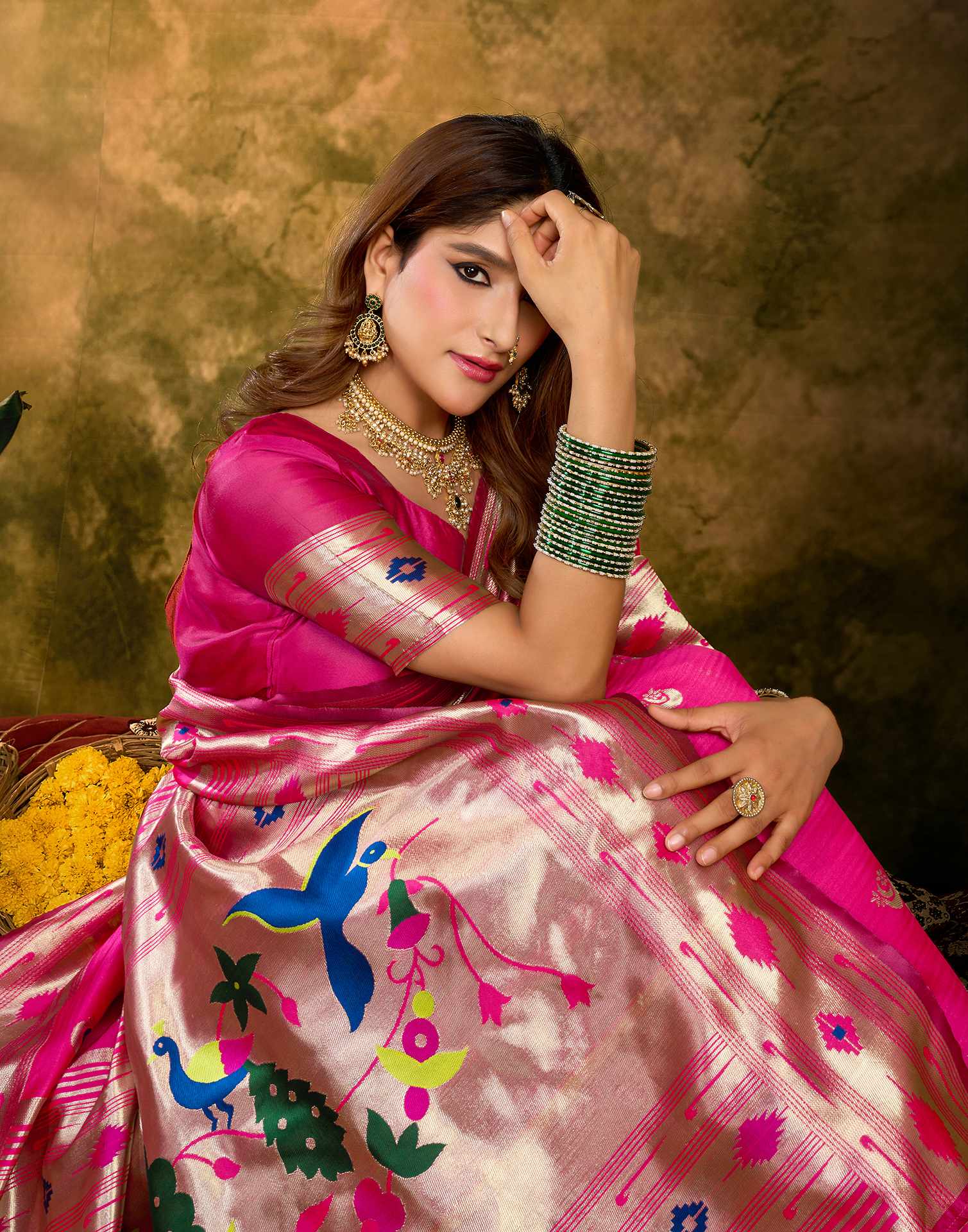 Pink Silk Woven Paithani Saree