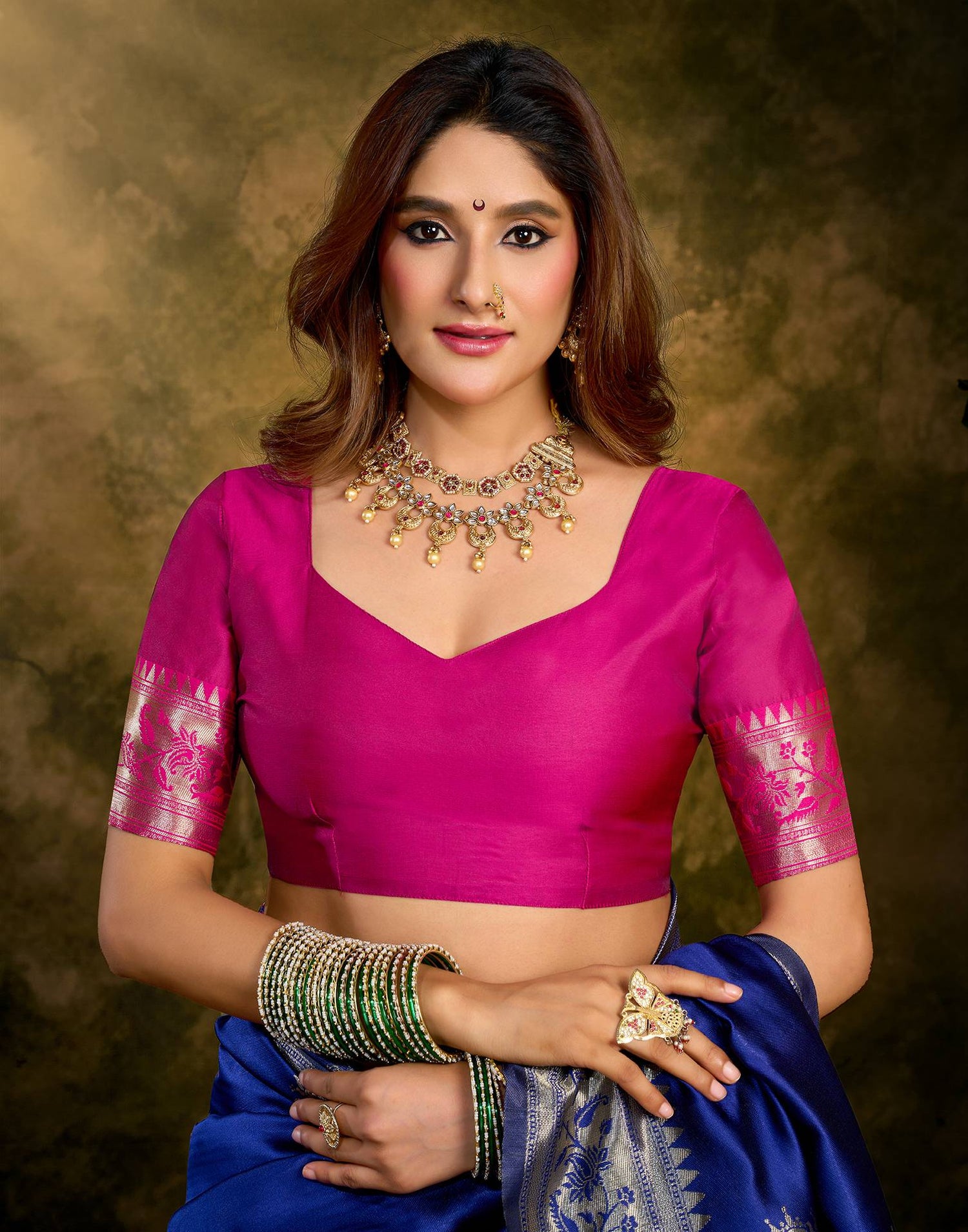 Royal Blue Silk Woven Paithani Saree