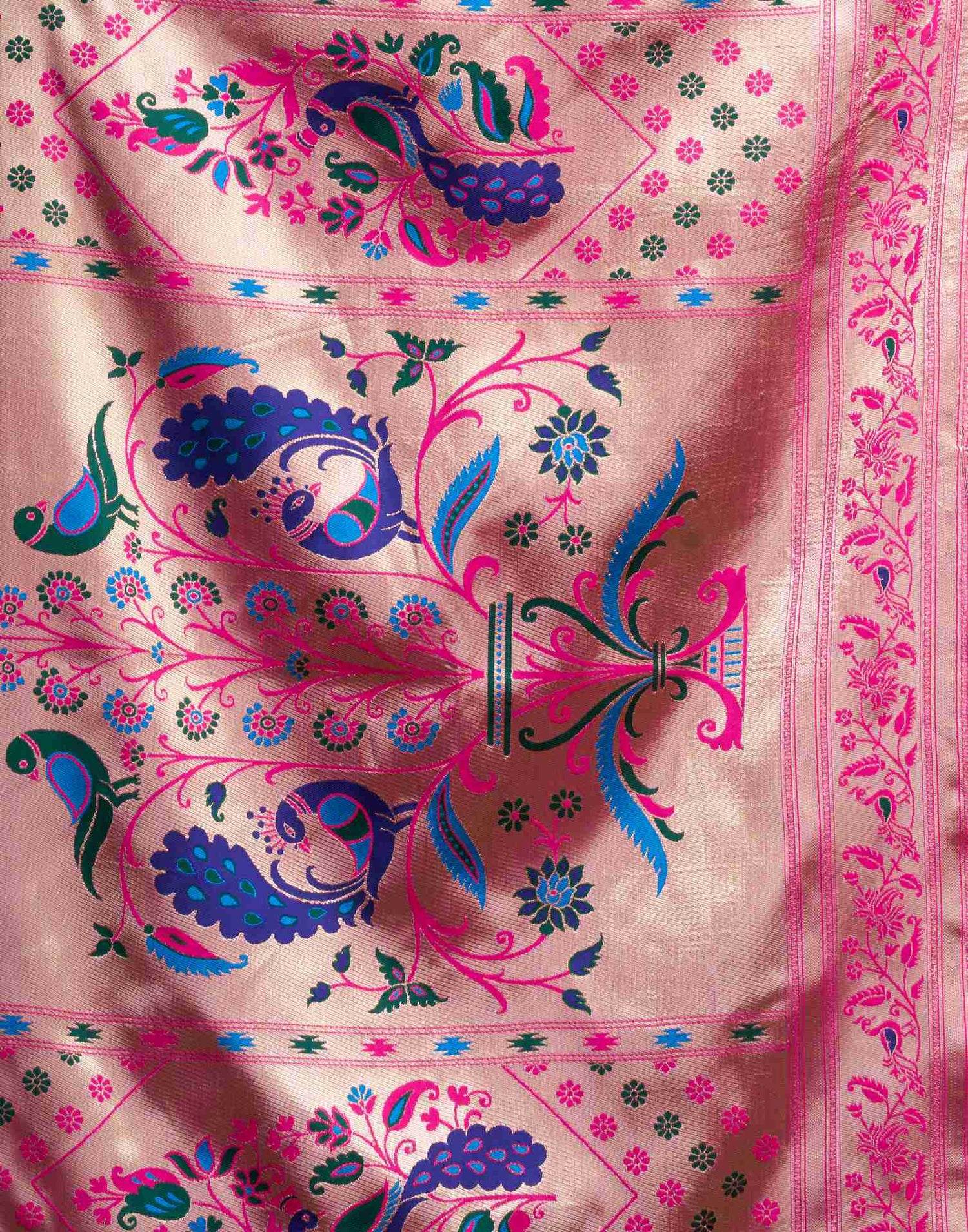 Royal Blue Silk Woven Paithani Saree