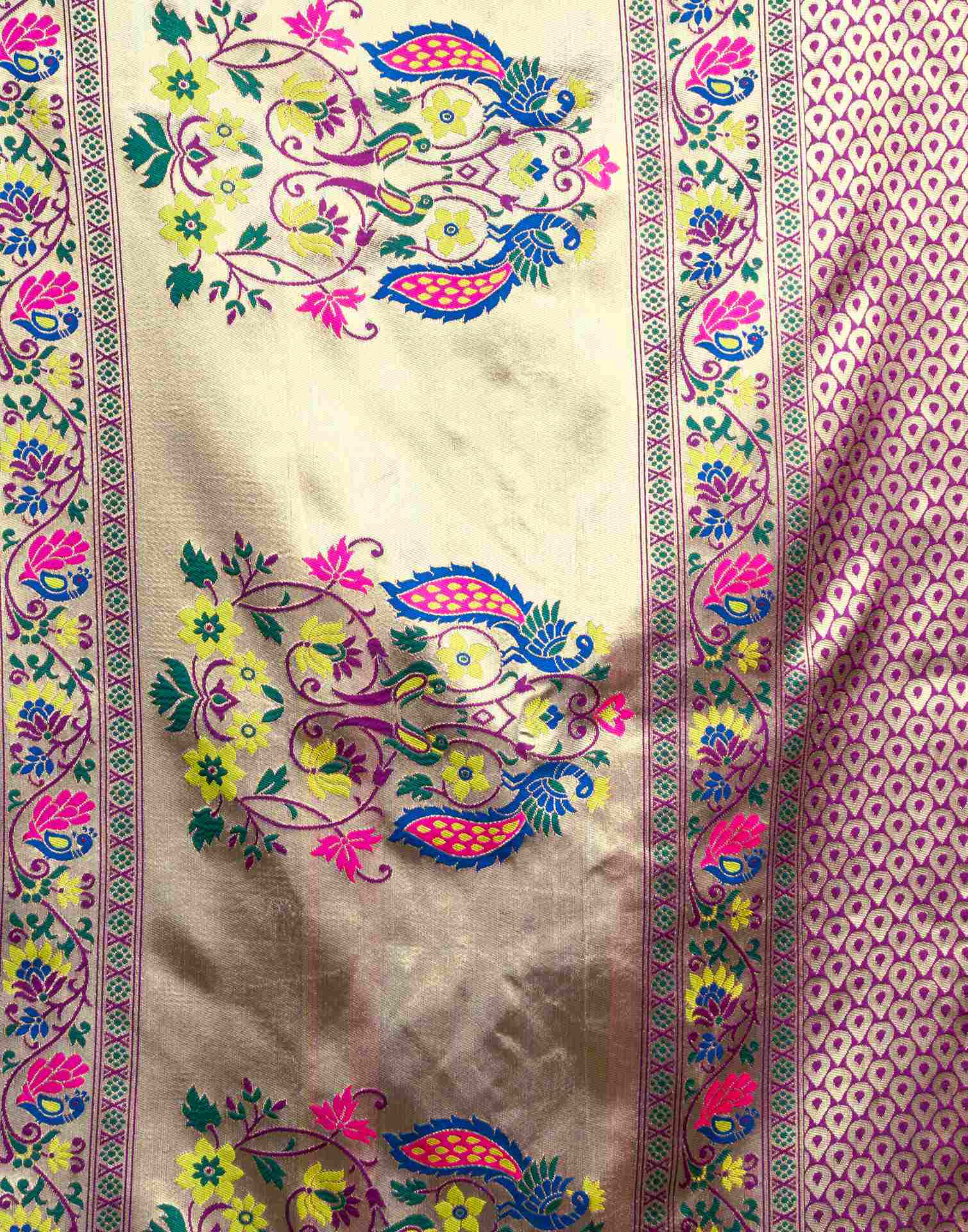 Wine Silk Woven Paithani Saree