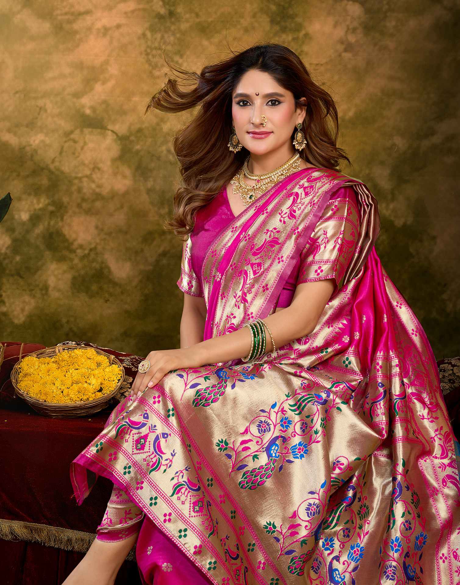 Pink Silk Woven Paithani Saree