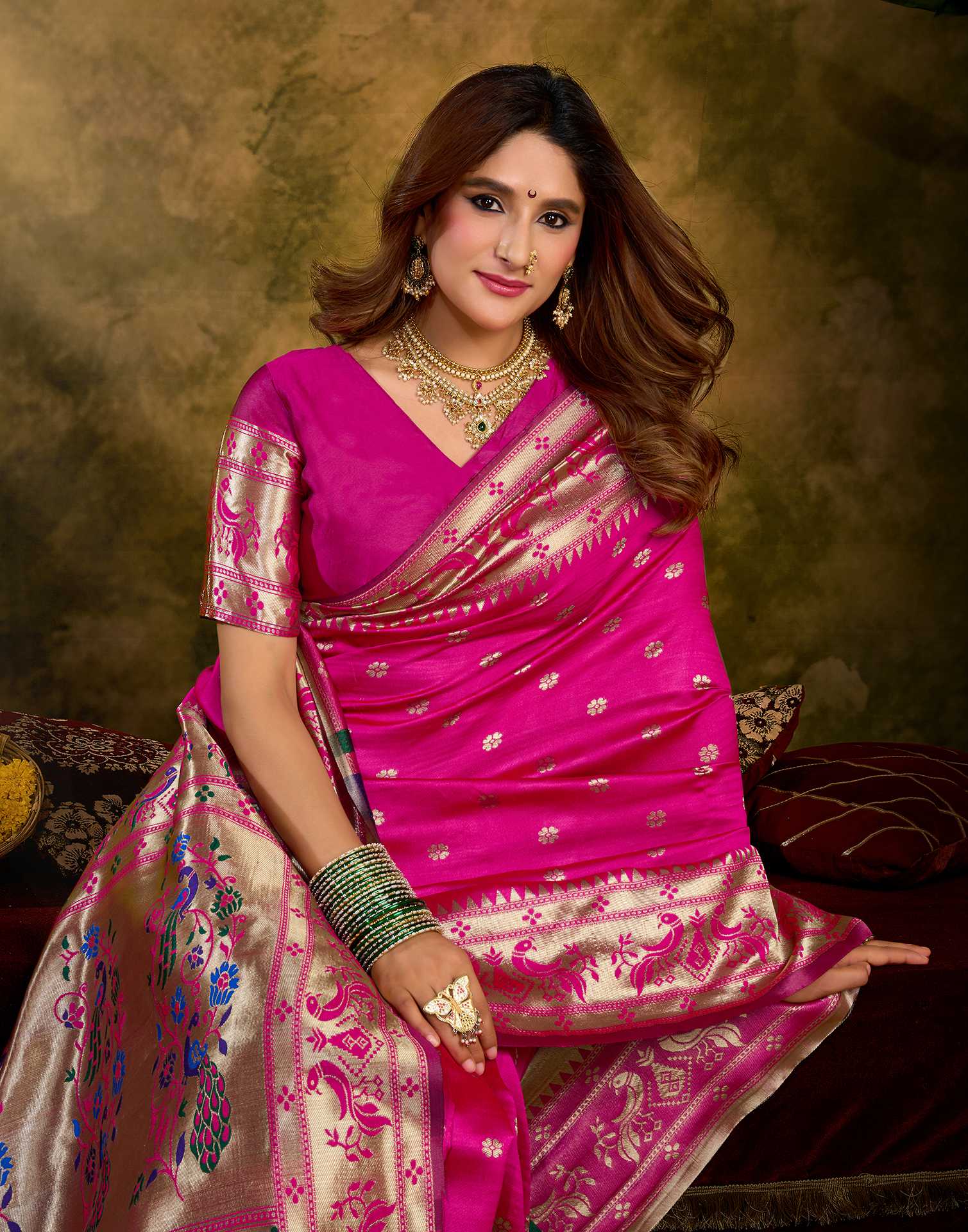 Pink Silk Woven Paithani Saree