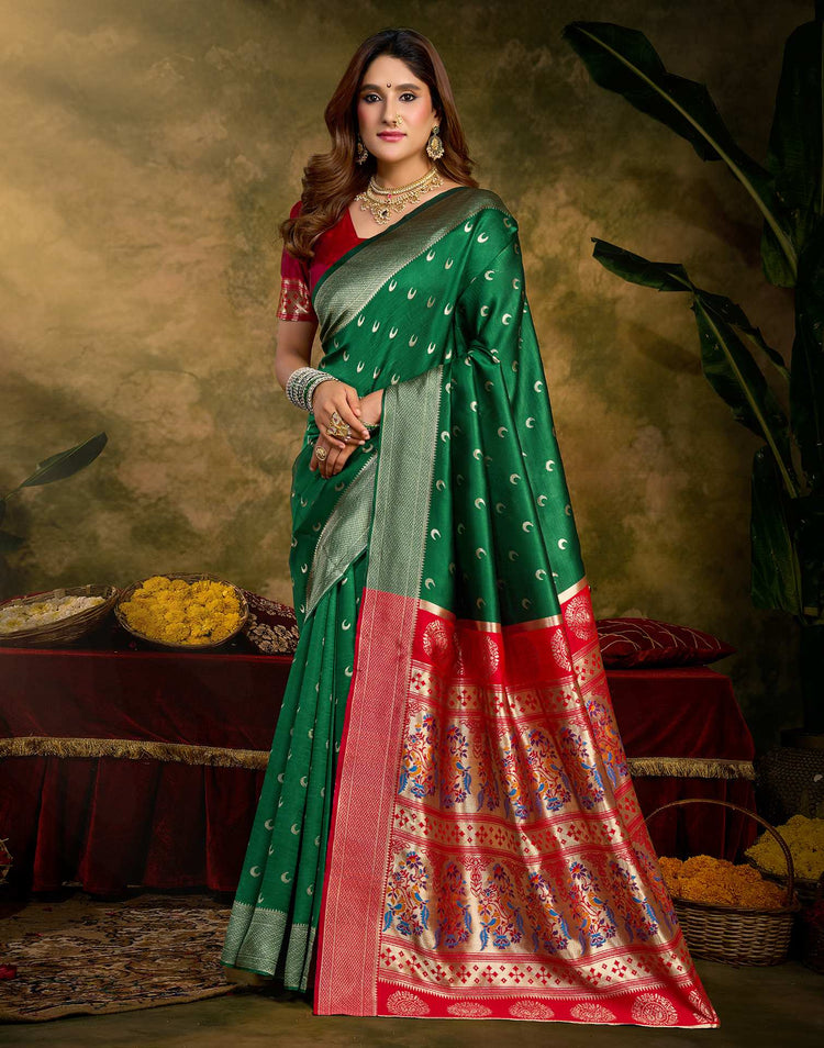 Green Silk Woven Paithani Saree