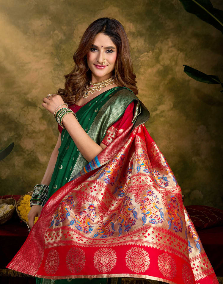 Green Silk Woven Paithani Saree