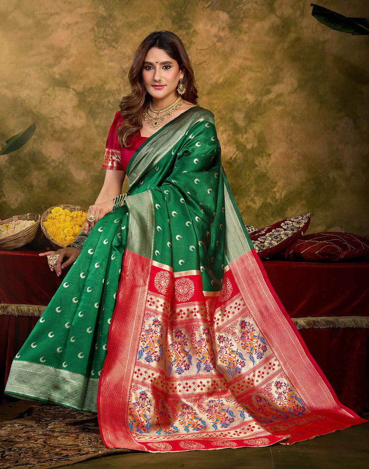Green Silk Woven Paithani Saree
