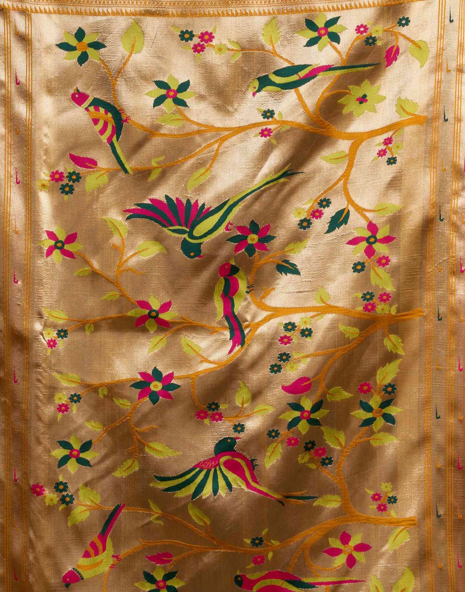 Turmeric Yellow Silk Woven Paithani Saree