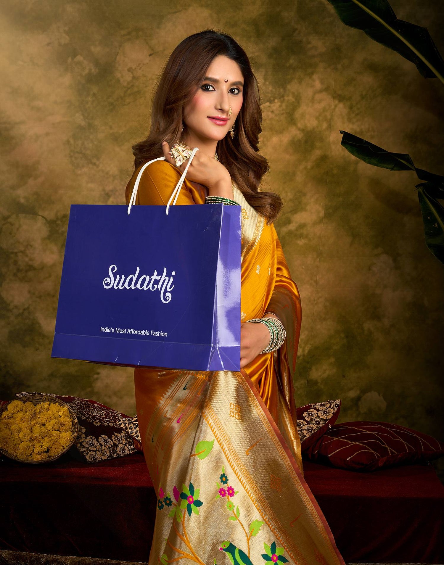 Turmeric Yellow Silk Woven Paithani Saree