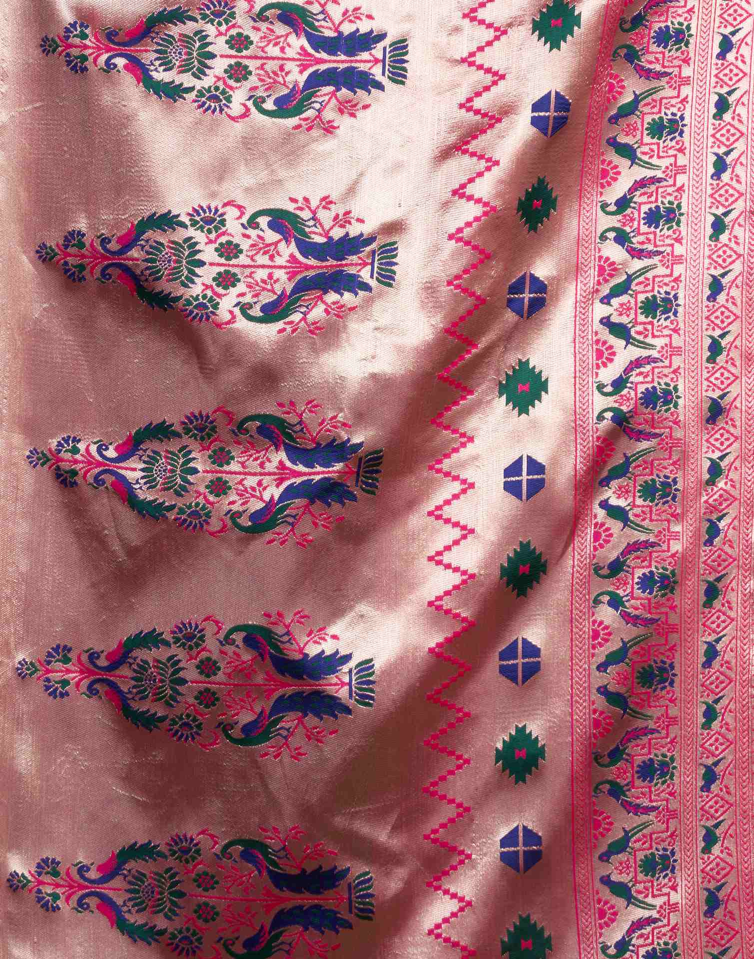 Dark Magenta Silk Woven Paithani Saree