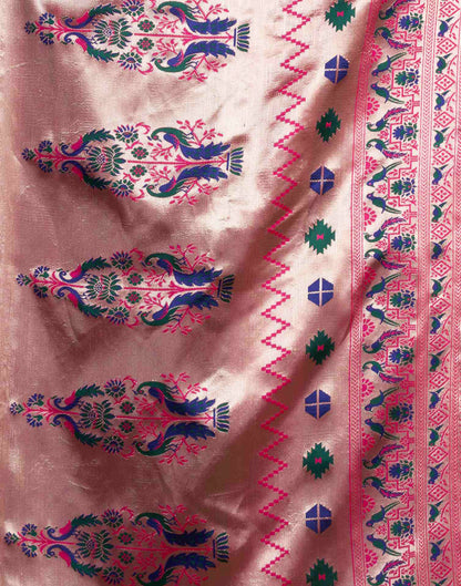 Dark Magenta Silk Woven Paithani Saree