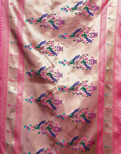 Pink Silk Woven Paithani Saree