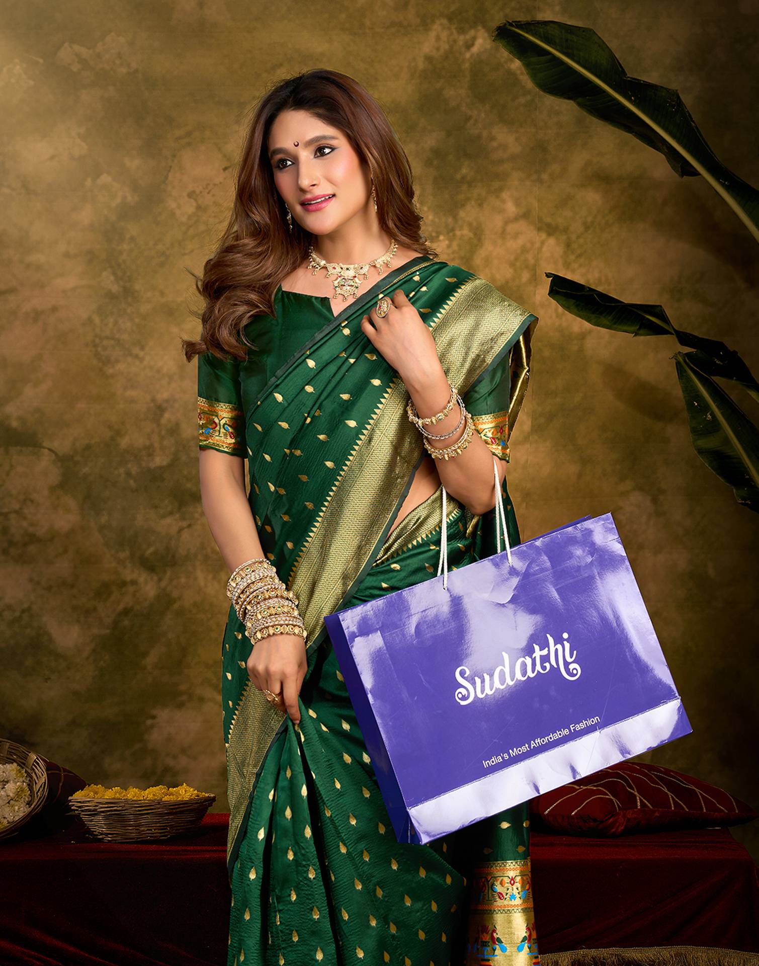Dark Green Silk Woven Paithani Saree
