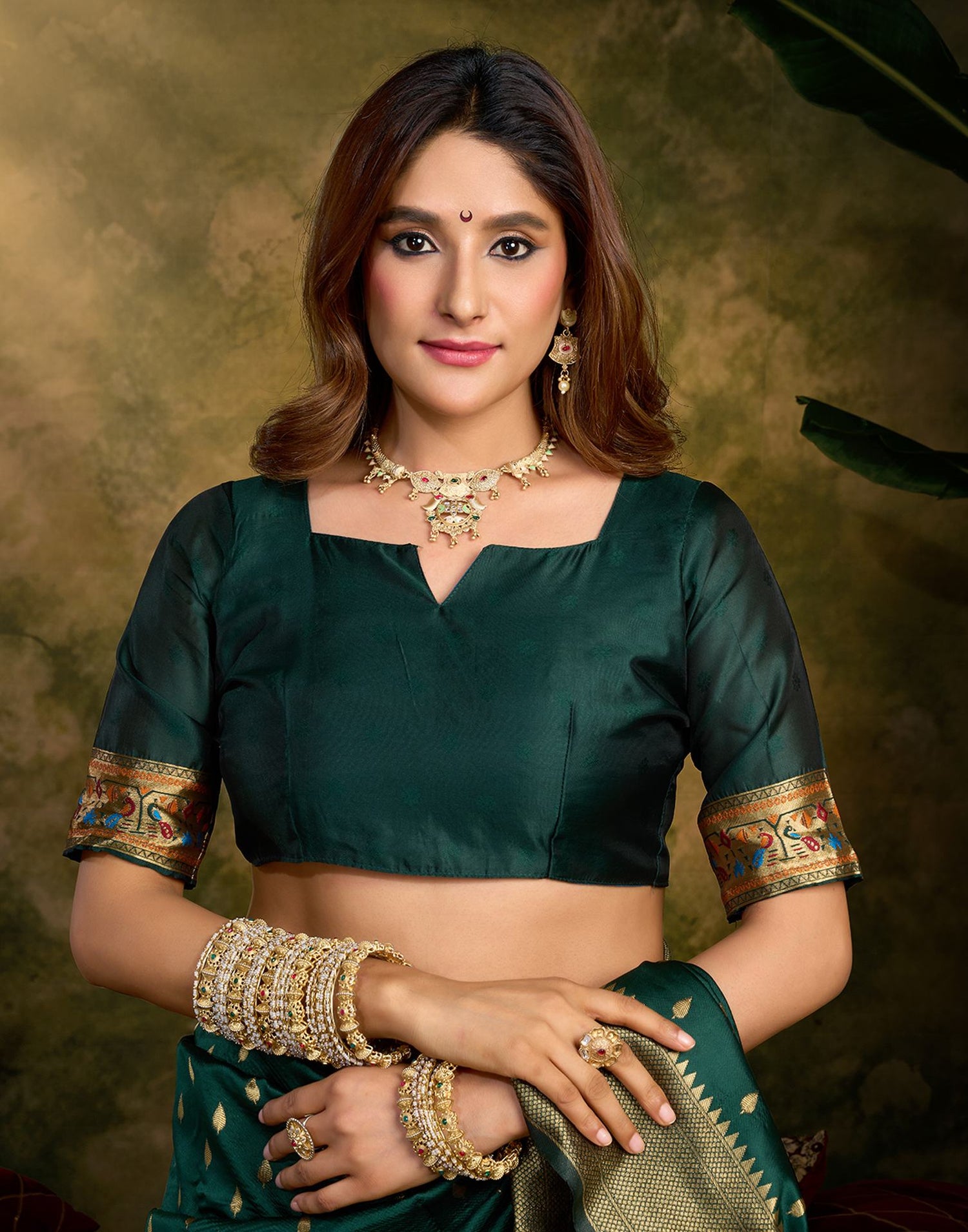 Dark Green Silk Woven Paithani Saree