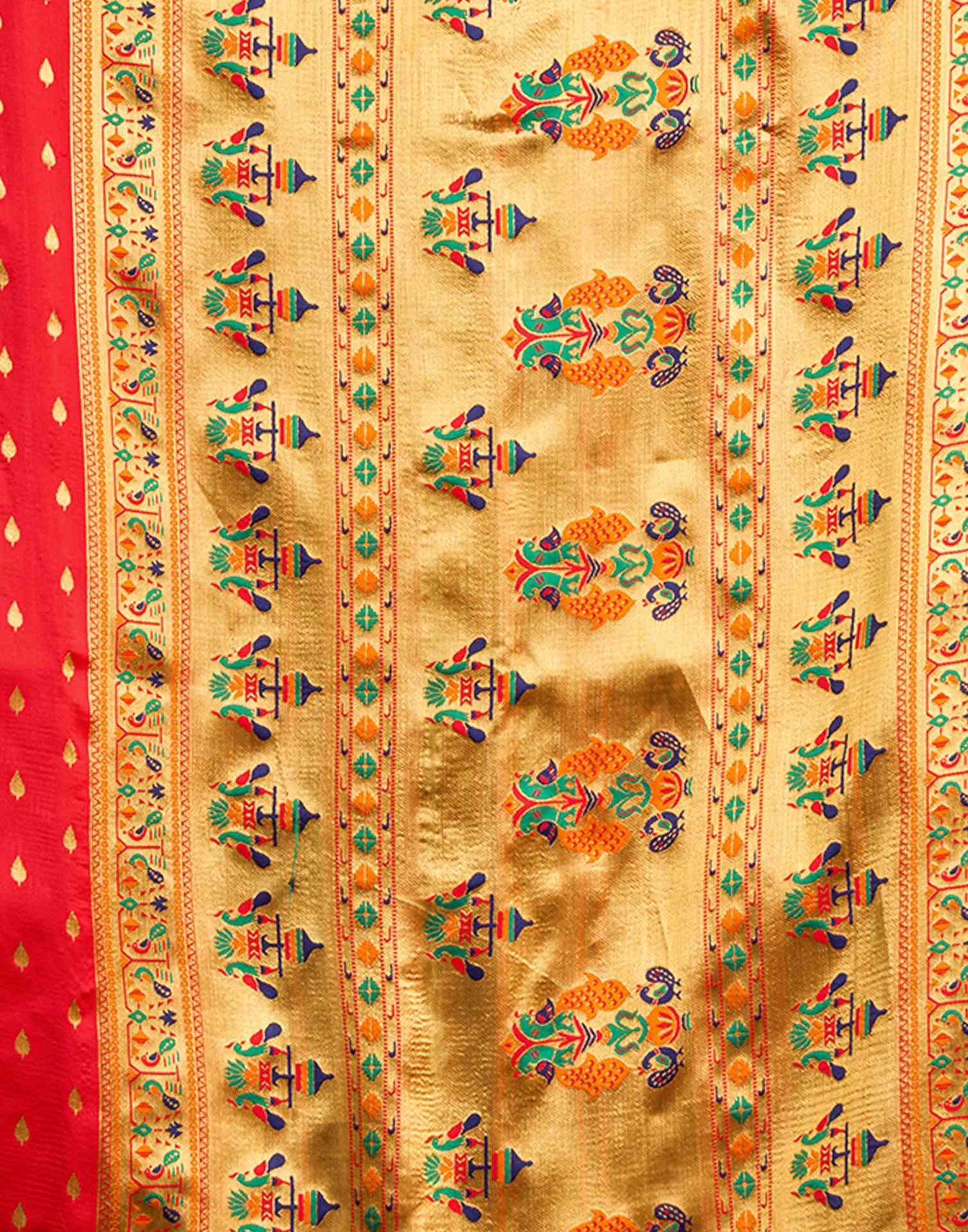 Red Silk Woven Paithani Saree