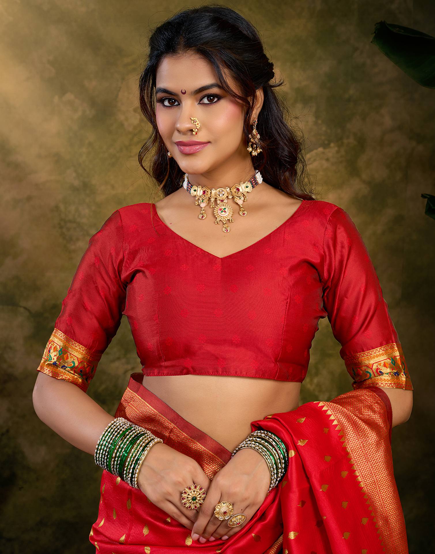Red Silk Woven Paithani Saree