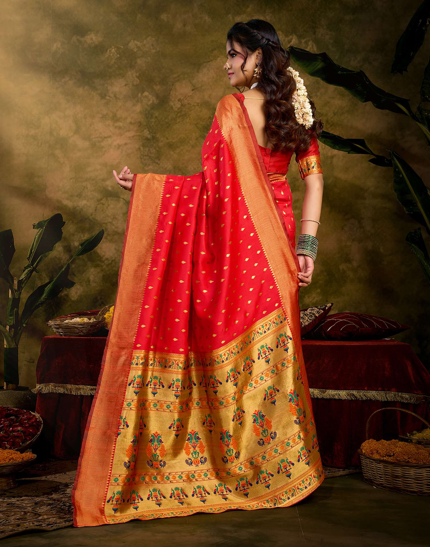 Red Silk Woven Paithani Saree