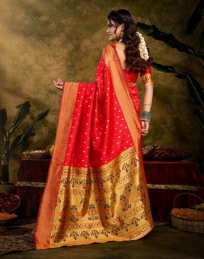Red Silk Woven Paithani Saree