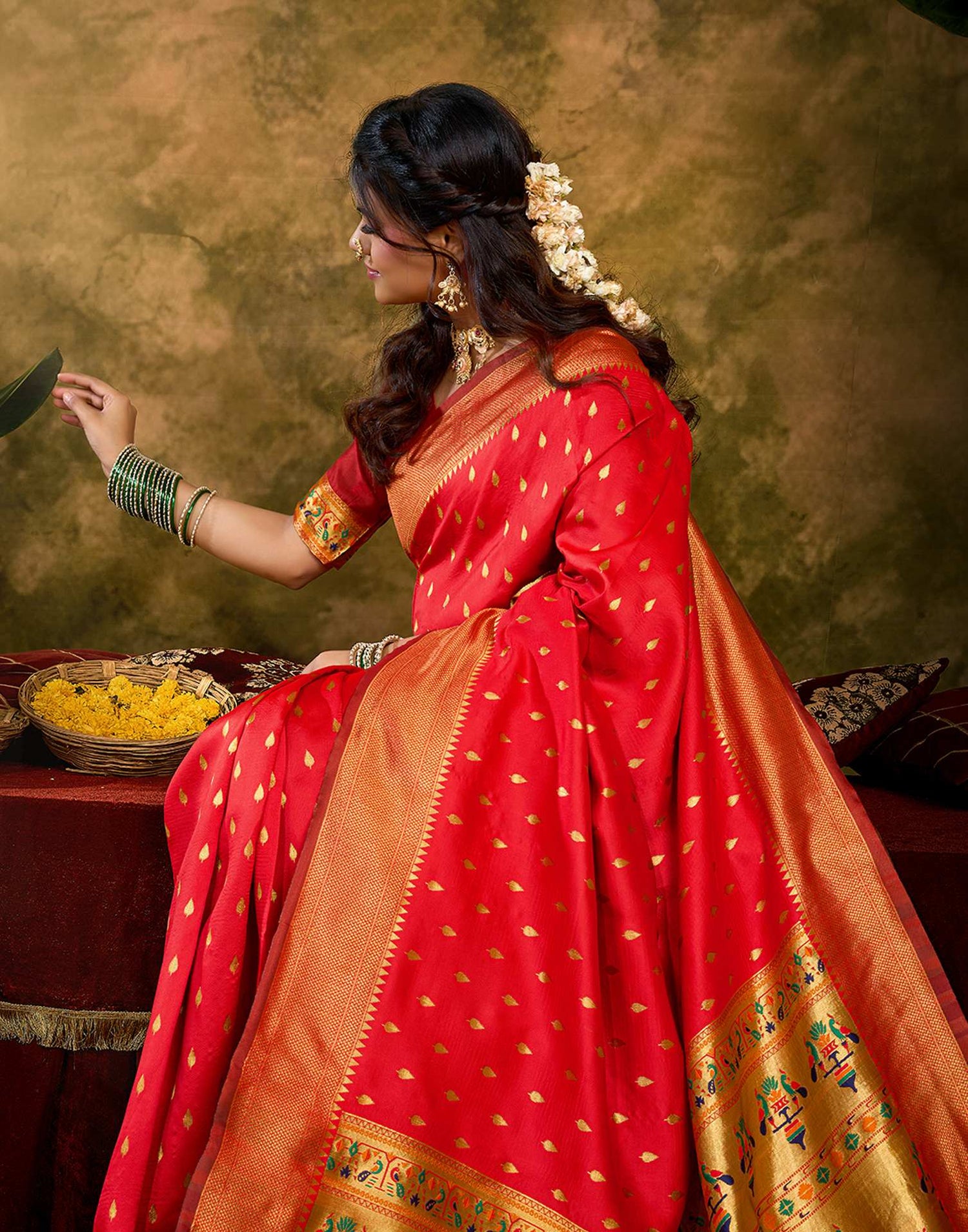 Red Silk Woven Paithani Saree