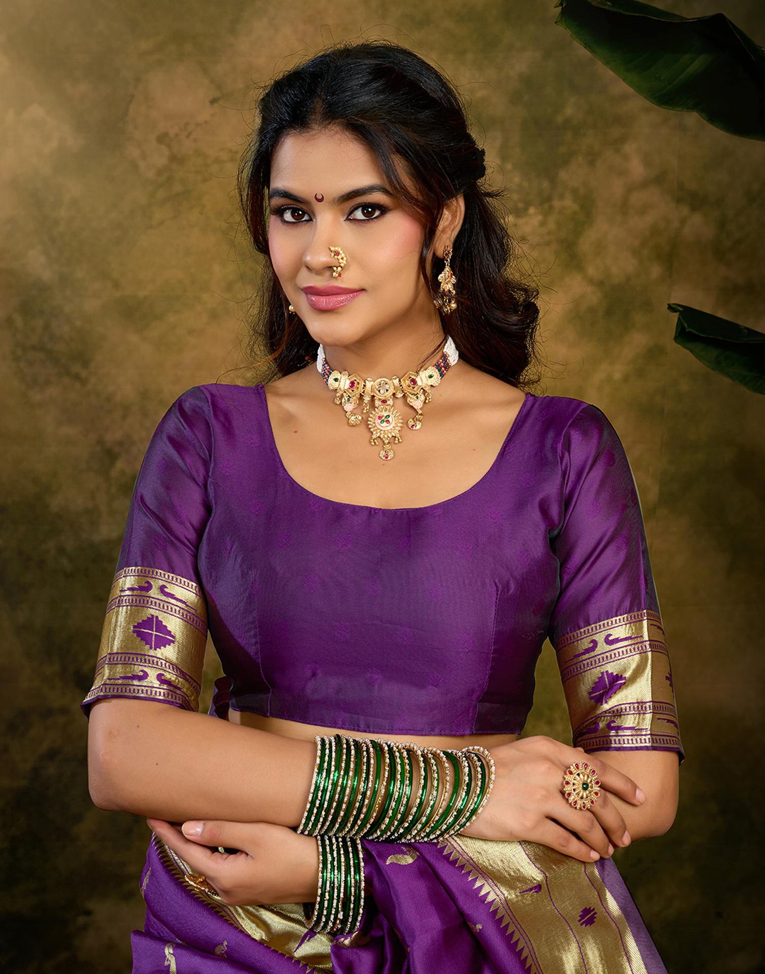 Purple Silk Woven Paithani Saree