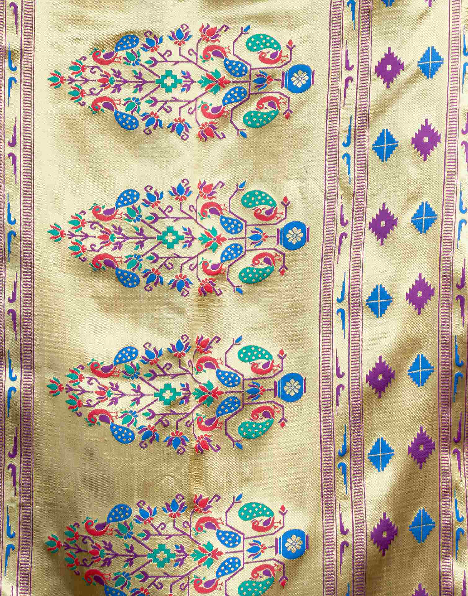 Purple Silk Woven Paithani Saree