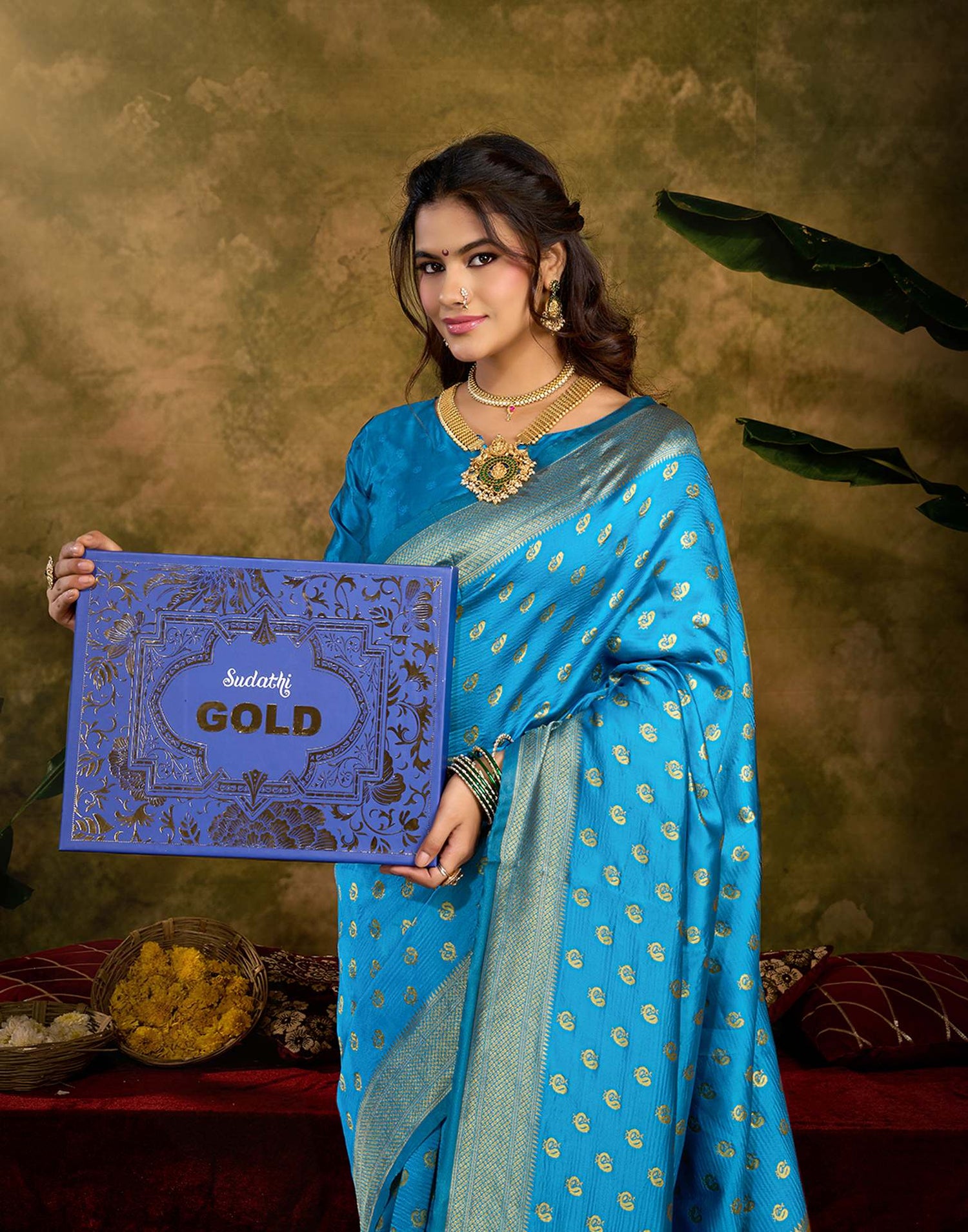 Sky Blue Silk Woven Paithani Saree