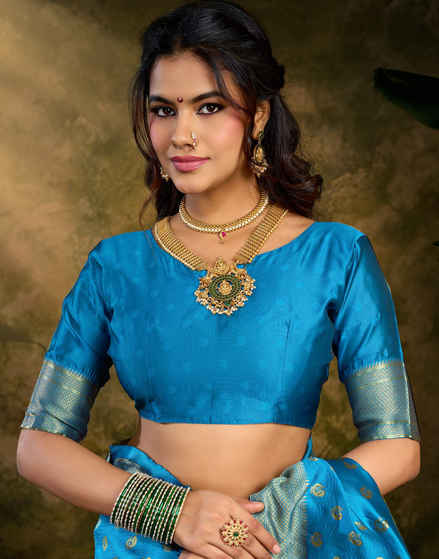 Sky Blue Silk Woven Paithani Saree