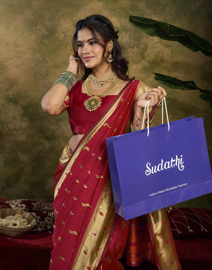 Red Silk Woven Paithani Saree