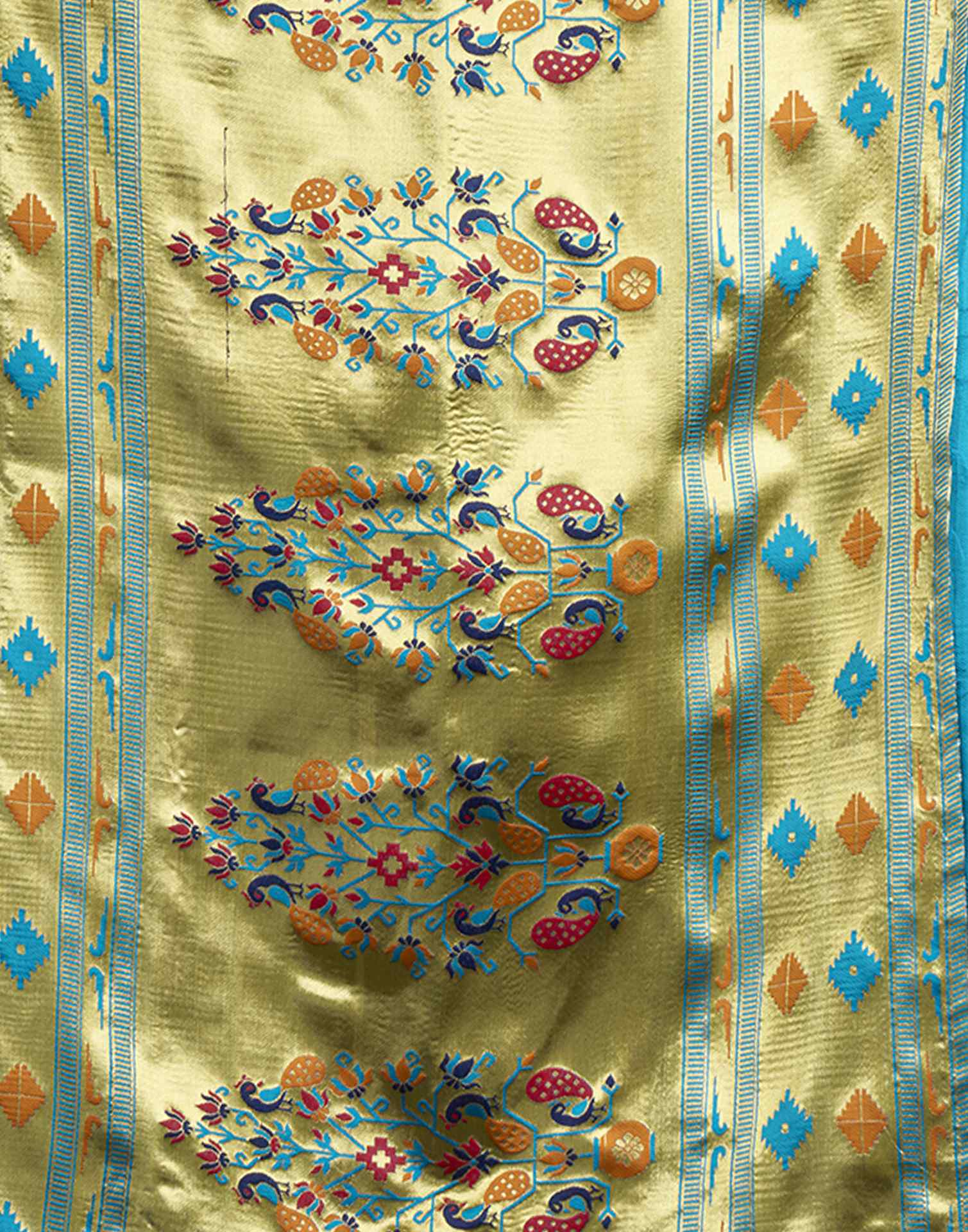 Sky Blue Silk Woven Paithani Saree