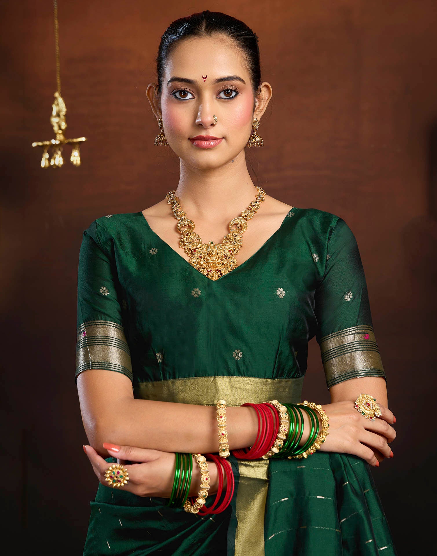 Dark Green Silk Woven Paithani Saree
